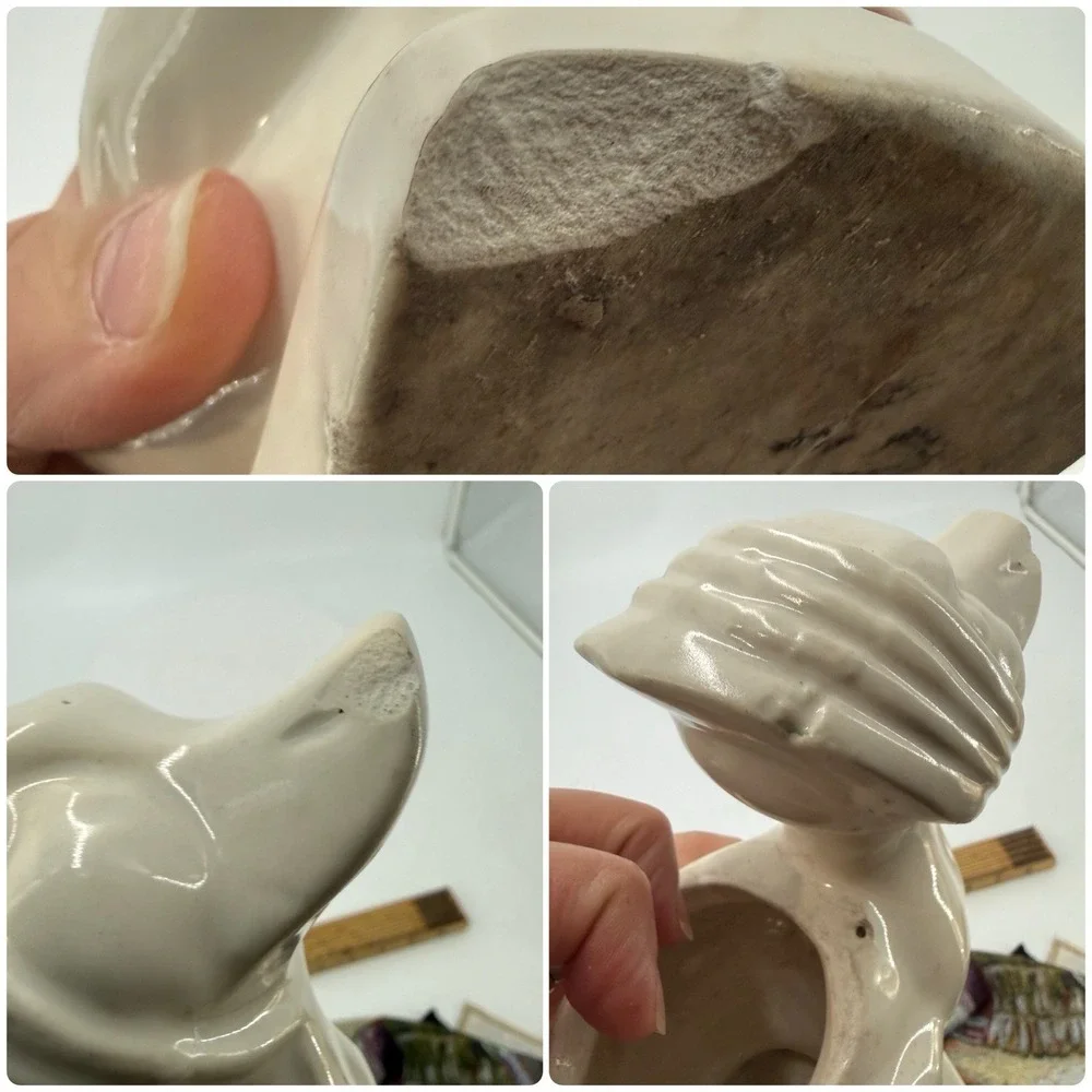 Vintage Ceramic Duck In Bonner Planter White Goose Planter Bird Pot Cottagecore